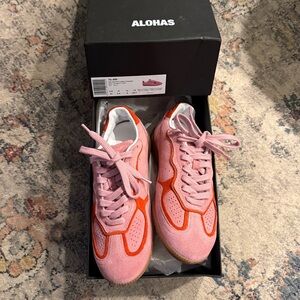 NEW ALOHAS Tb.490 Suede Sneakers Pink and Red Size 6.5